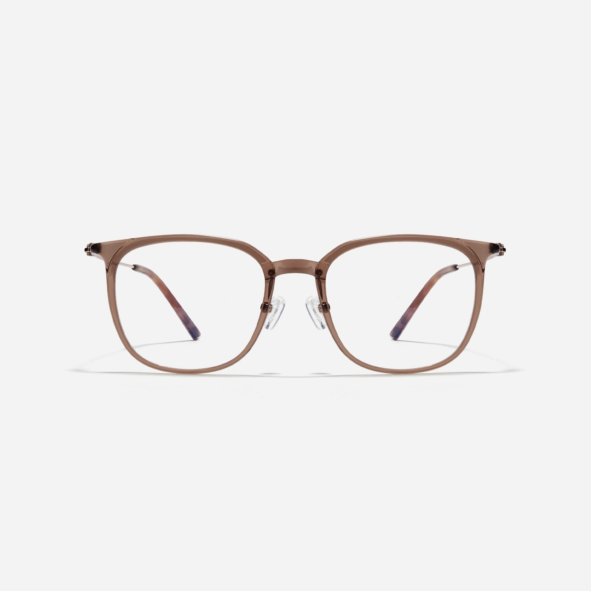 Ultra-lightweight, round square-shaped acetate eyeglasses that offer robust durability that resists breakage. Incorporated with CARIN's patented anti-loosening hinge technology, they ensure a consistently comfortable fit.