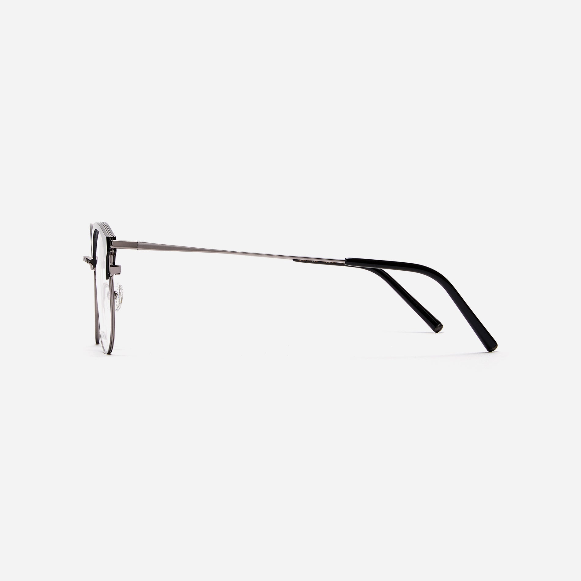 Oversized, square-shaped eyeglasses with a semi-rimless structure ideal for trendy styling and versatile wear.