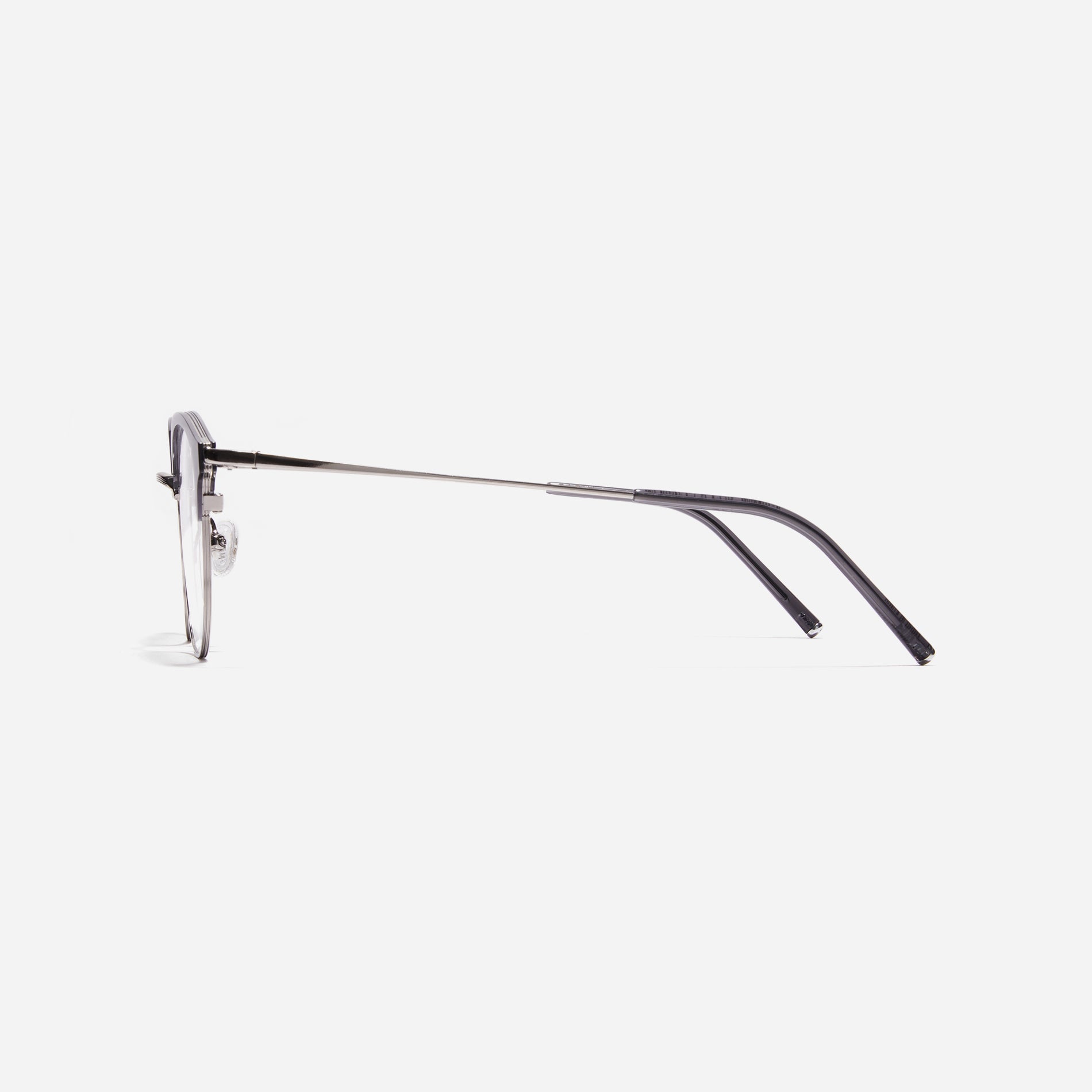 Oversized, square-shaped eyeglasses with a semi-rimless structure ideal for trendy styling and versatile wear.