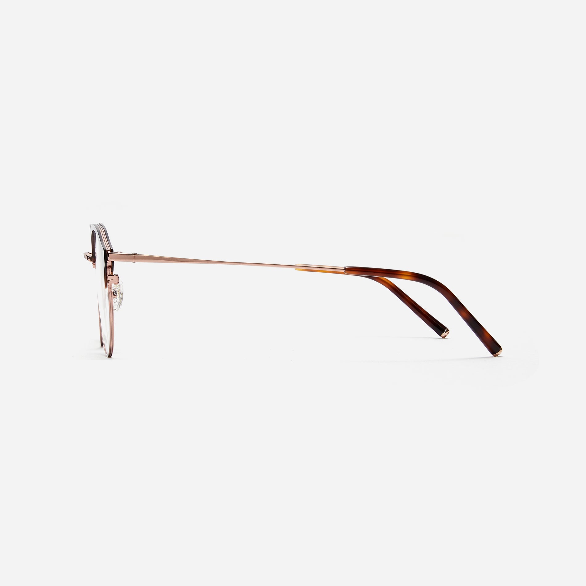 Oversized, round-shaped eyeglasses with a semi-rimless structure ideal for trendy styling and versatile wear.
