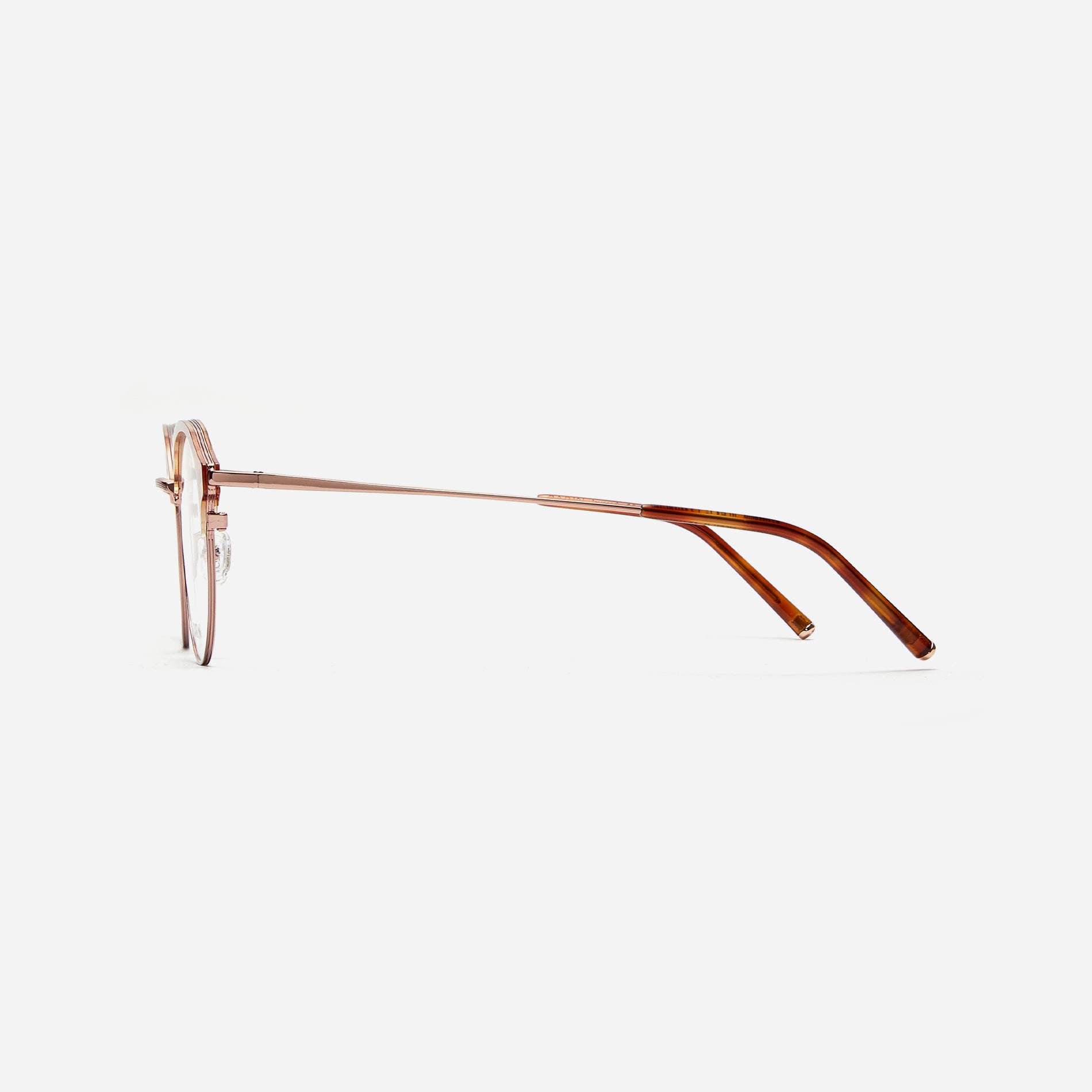 Oversized, round-shaped eyeglasses with a semi-rimless structure ideal for trendy styling and versatile wear.