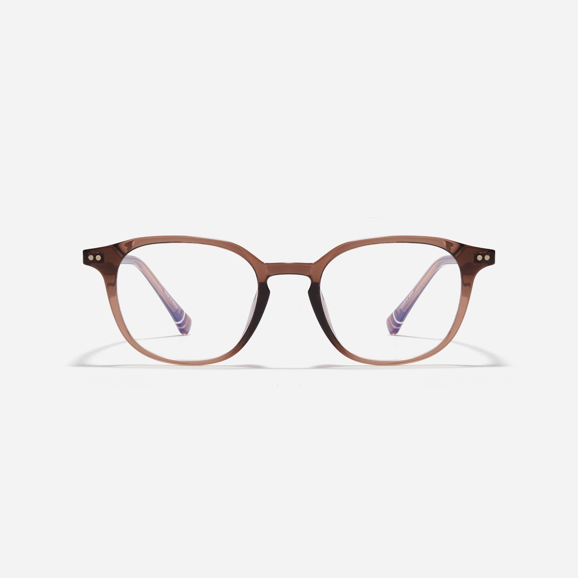 Round-shaped horn-rimmed eyeglasses featuring a sturdy and lightweight frame, Duve design incorporates dual lining on the tips to prevent slipping and ensure a consistently comfortable wearing experience.