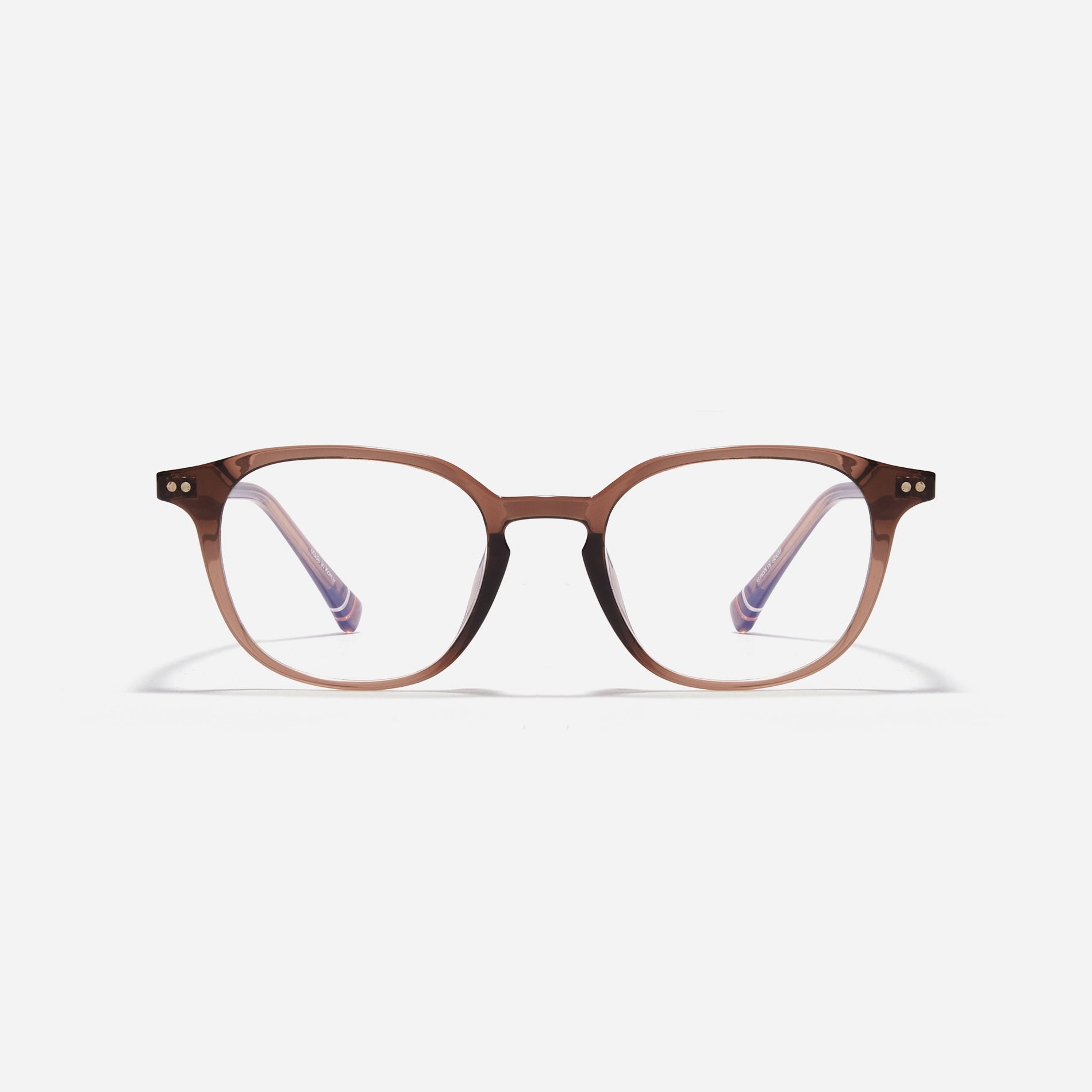 Round-shaped horn-rimmed eyeglasses featuring a sturdy and lightweight frame, Duve design incorporates dual lining on the tips to prevent slipping and ensure a consistently comfortable wearing experience.