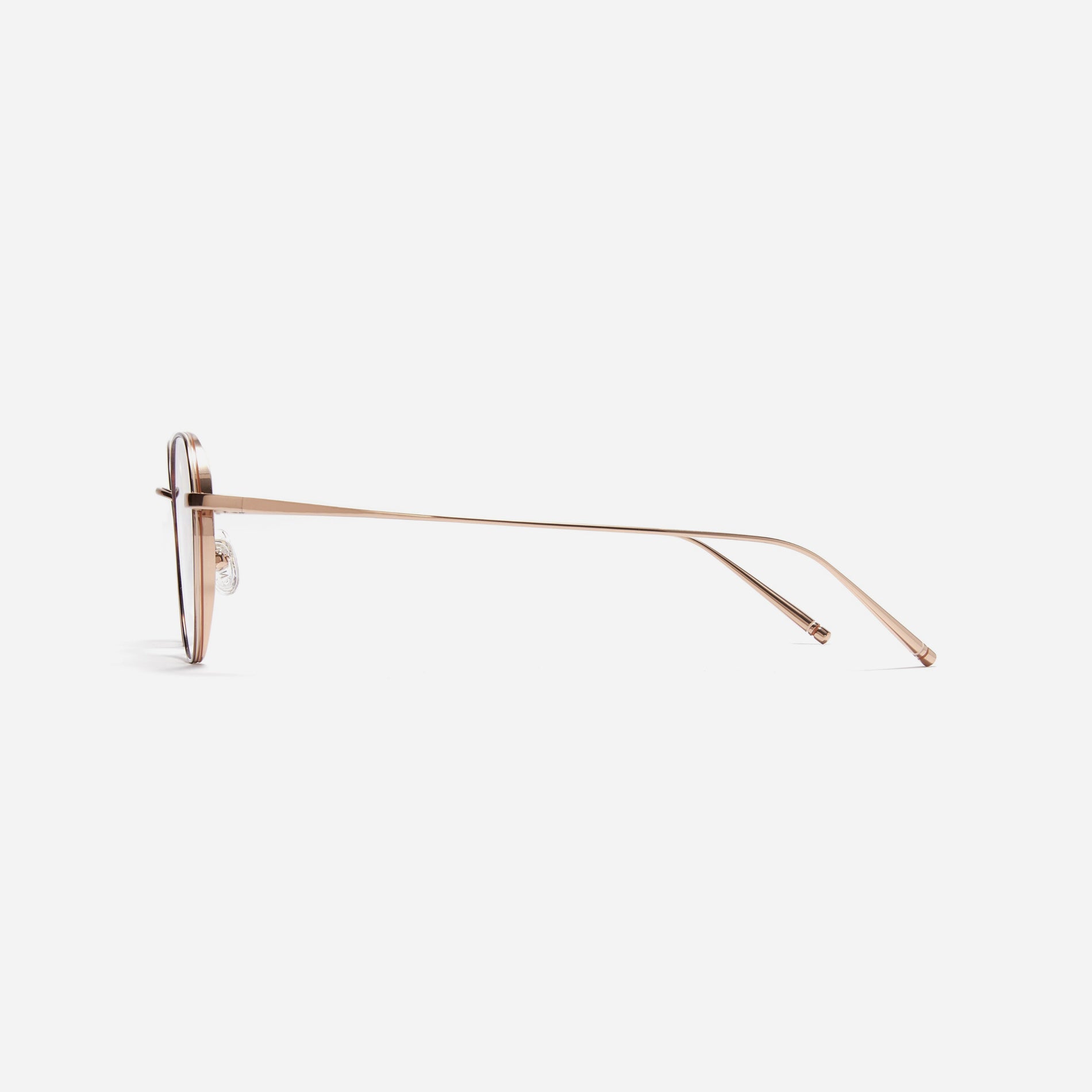 Hexagonal-shaped, full-metal eyeglasses with a dual-rim structure designed to accommodate thicker, high-prescription lenses. Both the frame and temples are made of pure titanium, ensuring a lightweight and comfortable fit.