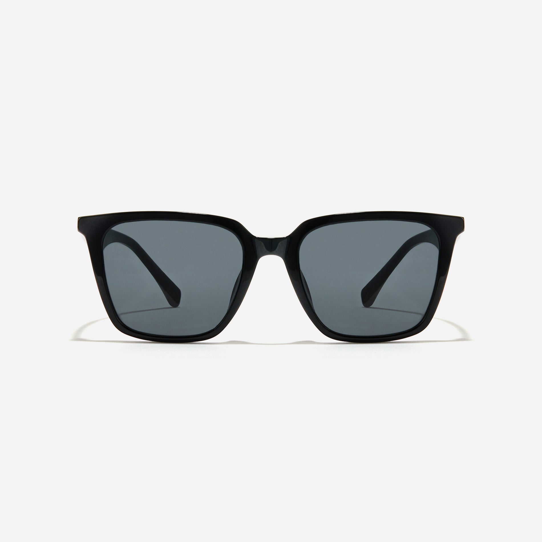 Square-shaped sunglasses with a sleek, straight-edged top front, providing a versatile and neutral style.