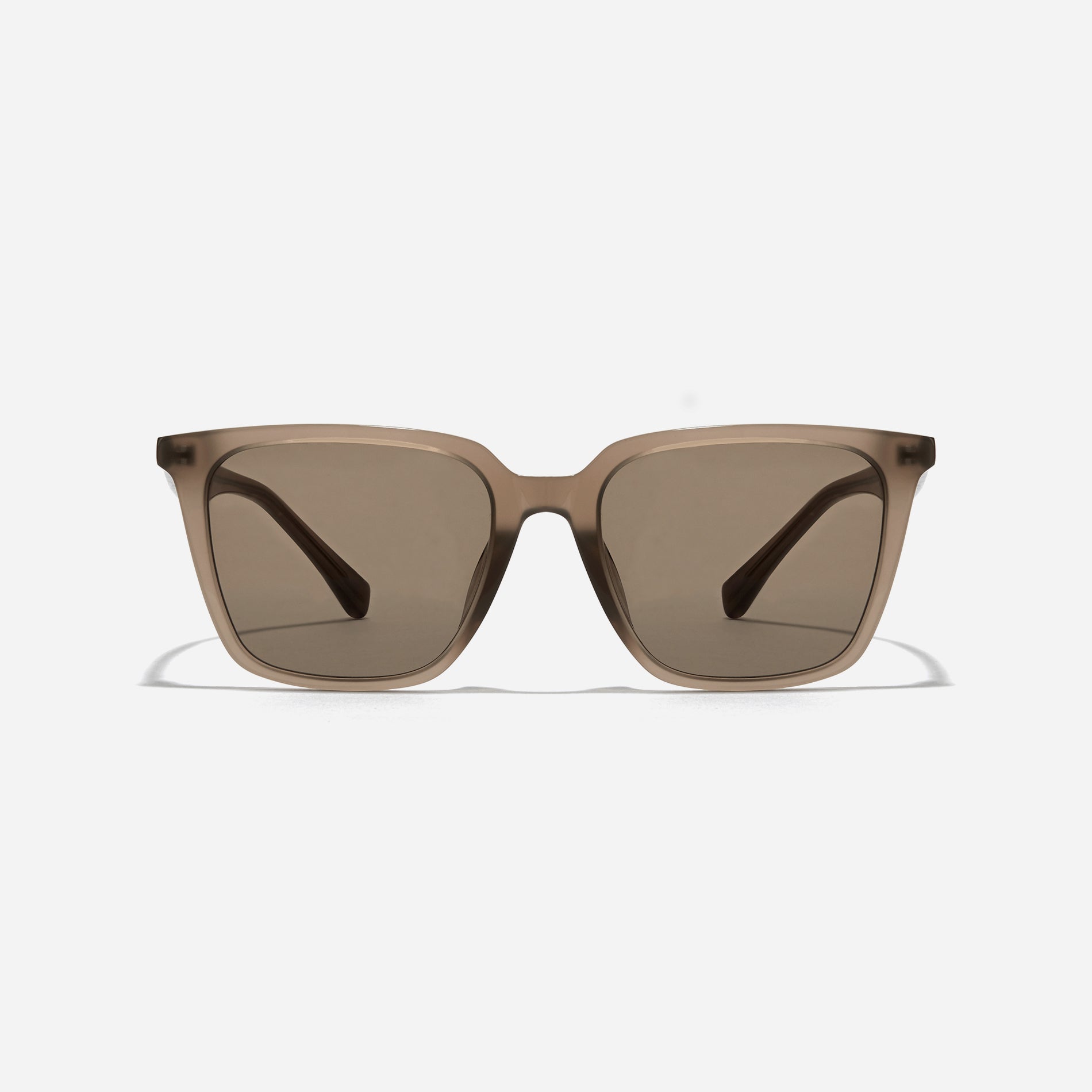 Square-shaped sunglasses with a sleek, straight-edged top front, providing a versatile and neutral style.