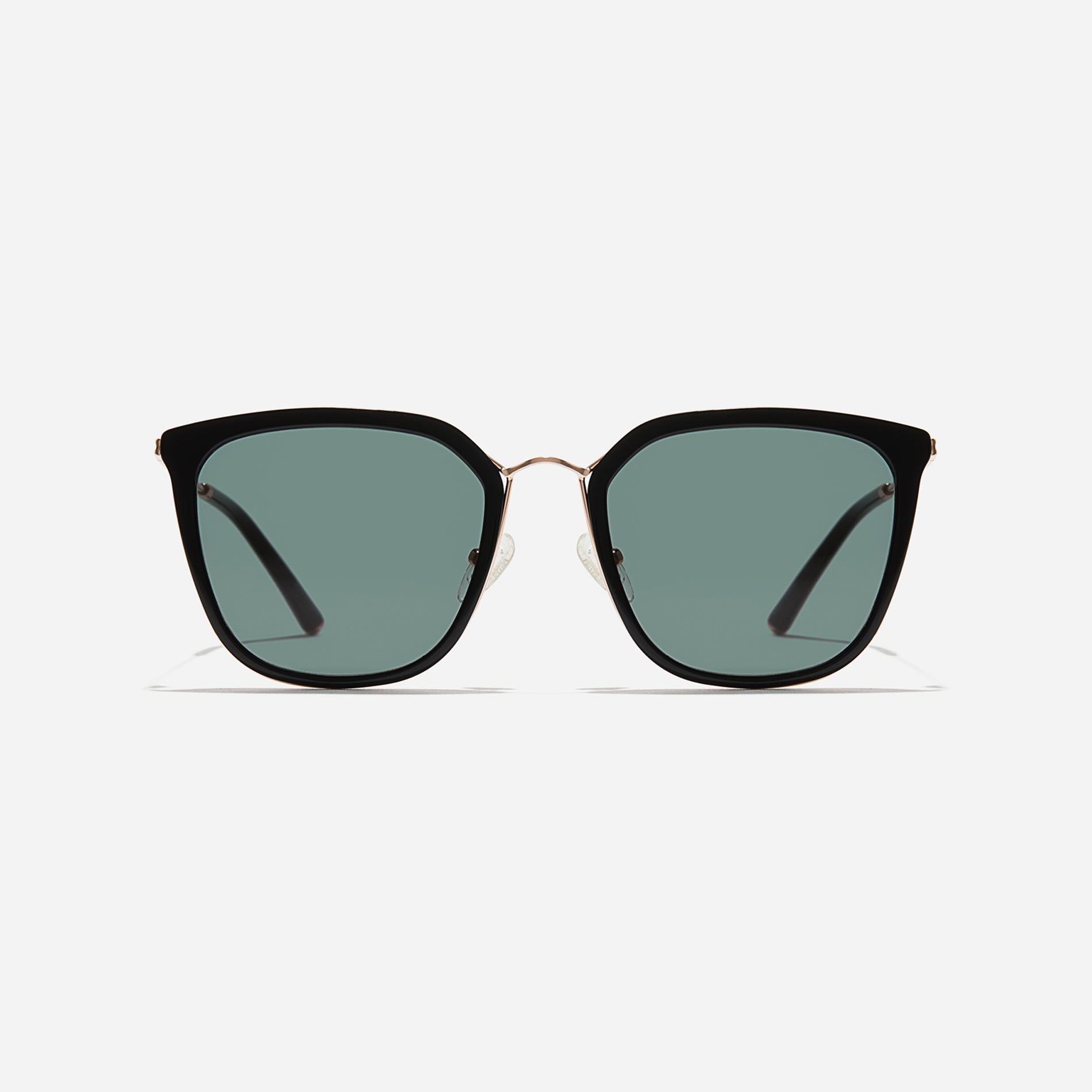  Combination sunglasses featuring flat lenses that ensure 100% UV protection, and unique nose bridge details.